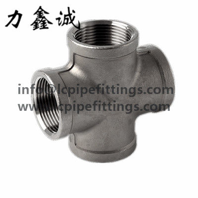 Stainless steel Cross(+B)four ways connect npt threading female casting stainless steel pipe fittings from China