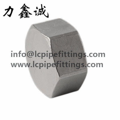 Stainless Steel Hexagon Cap(HCB)SS304/SS316 150# 1/4&quot;-3/8&quot;-1&quot;-11/4&quot; npt/bspt screwed of Investment casting from China
