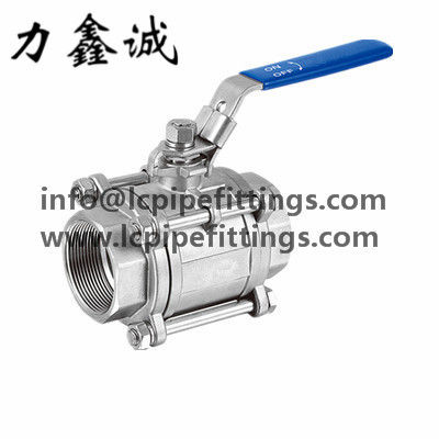 Stainless Steel 3 pc ball valve 1000PSI/PN63 thread DIN2999/259